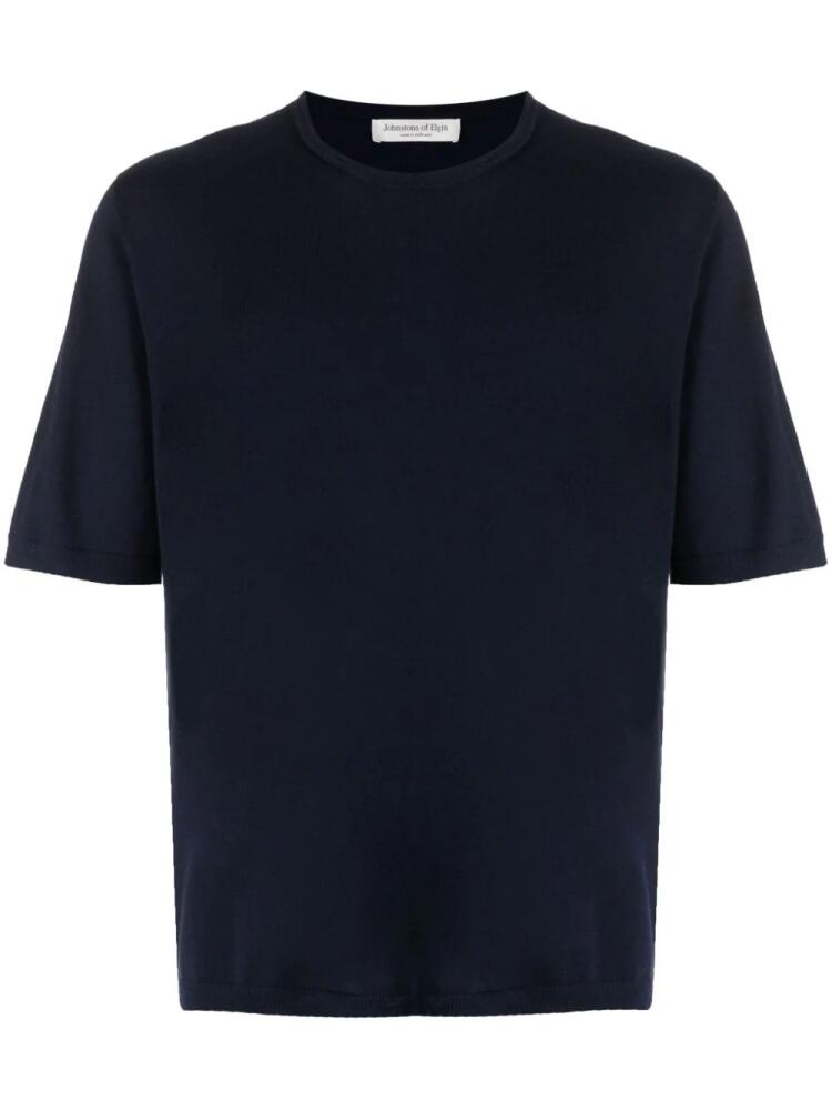 Johnstons of Elgin piqué wool T-shirt - Blue Cover