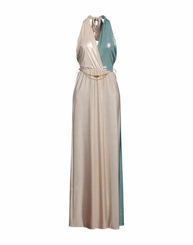 No-nà Woman Maxi dress Beige Polyester, Elastane Cover