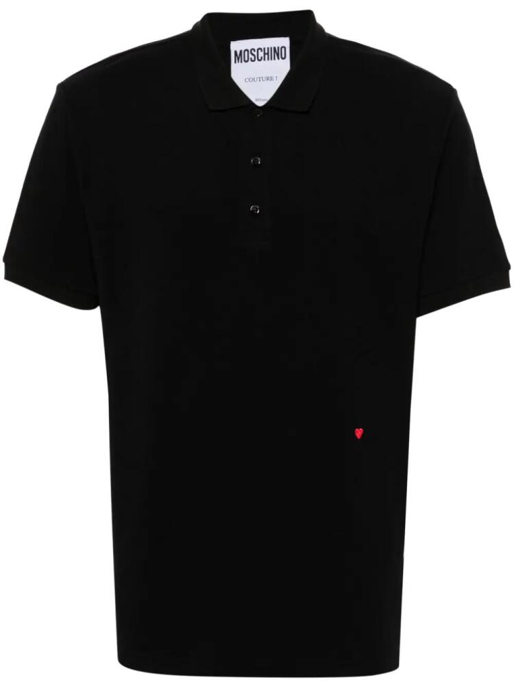 Moschino heart-embroidery polo shirt - Black Cover