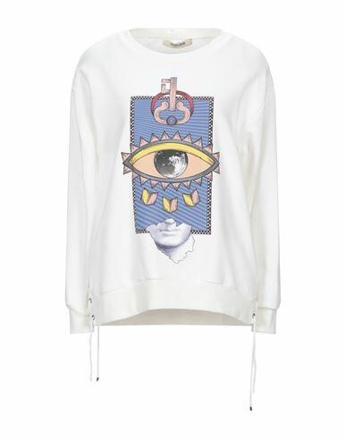 Roberto Cavalli Woman Sweatshirt White Cotton, Polyamide Cover