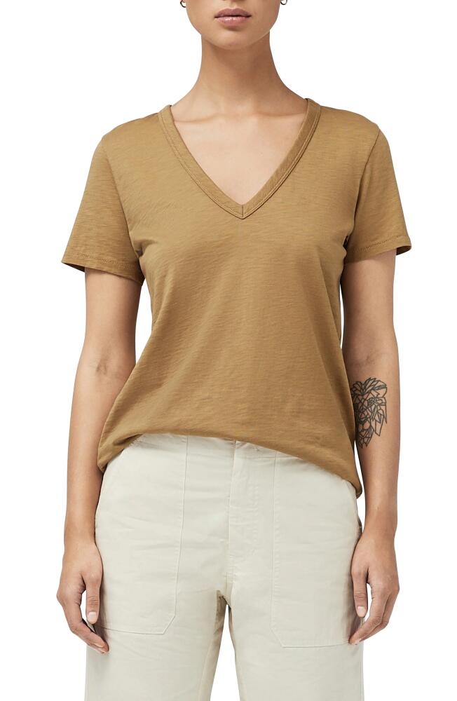 rag & bone The Slub V-Neck Organic Pima Cotton T-Shirt in Khaki Cover