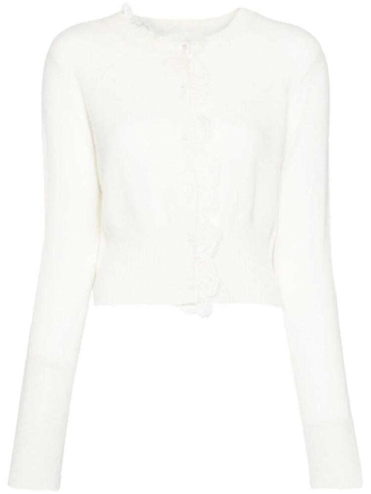 Ermanno Scervino lace-detail cashmere cardigan - White Cover