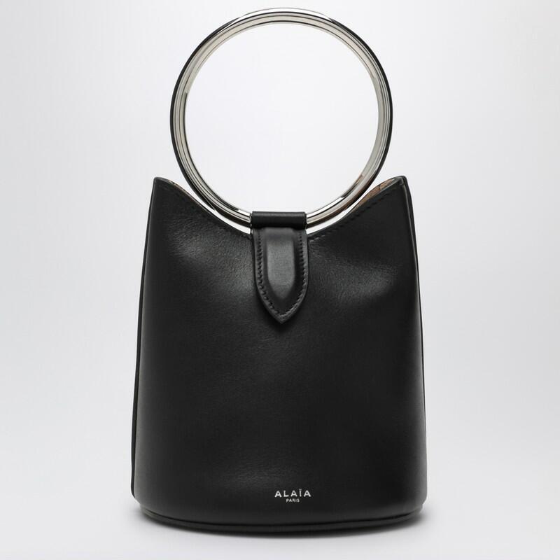 Alaïa Mini Ring Bucket black leather bag Cover