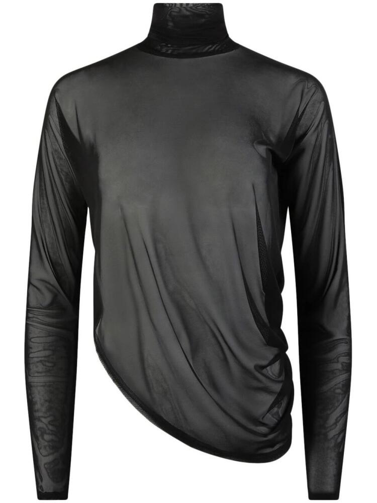 RTA Lei mesh turtleneck top - Black Cover