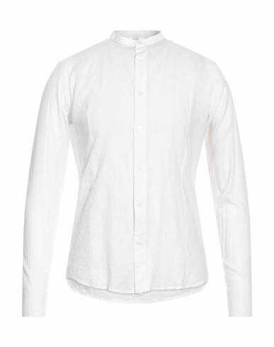 Daniele Alessandrini Homme Man Shirt White Size 17 ½ Linen, Cotton Cover