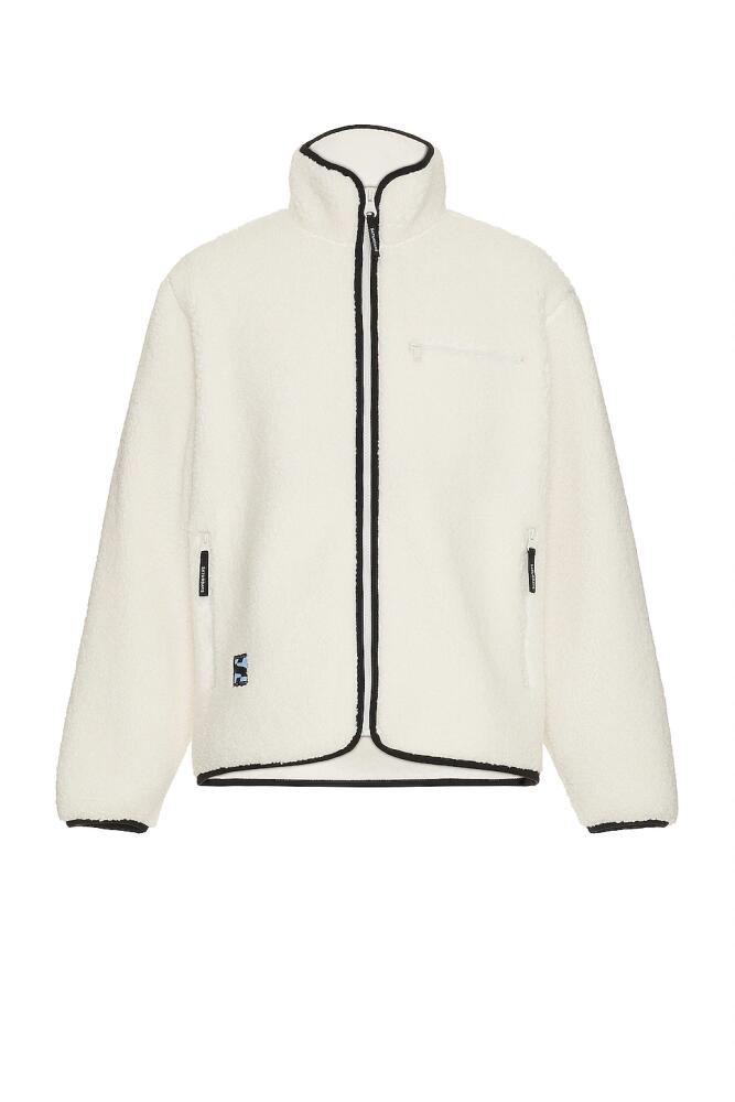 SATURDAYS NYC Spencer Polar Fleece Full Zip Jacket in Cream Cover