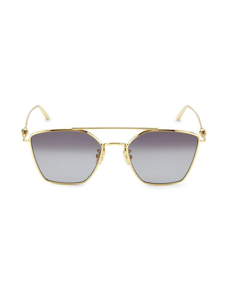 Boucheron Women's 58MM Cat Eye Aviator Sunglasses - Gold Cover