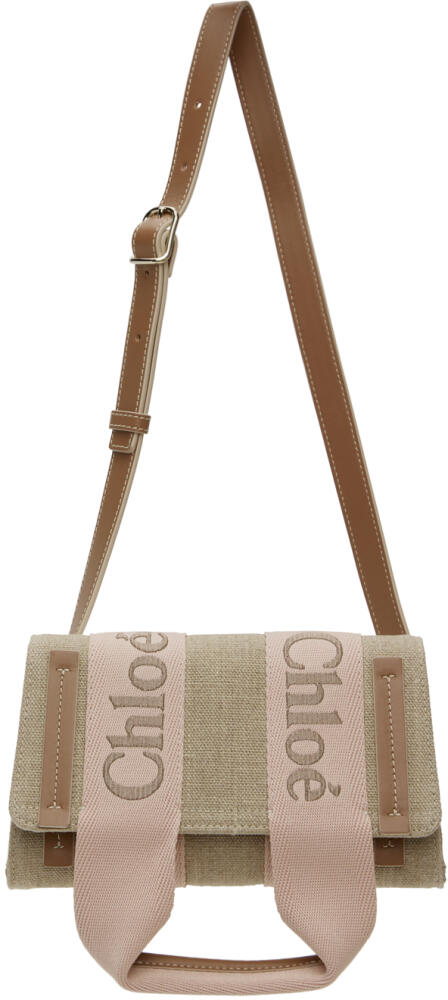 Chloé Beige & Brown Woody Flap Bag Cover