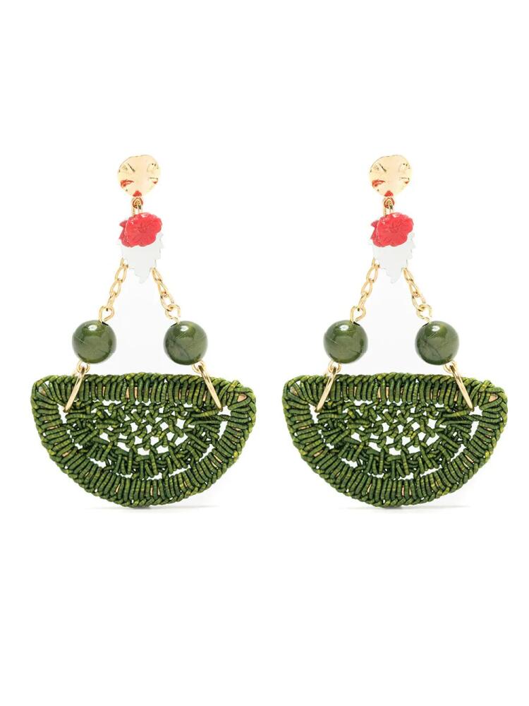 Amir Slama crochet earrings - Green Cover