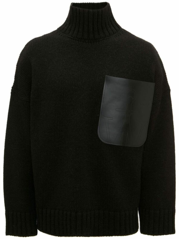 JW Anderson leather patch-pocket jumper - Black Cover