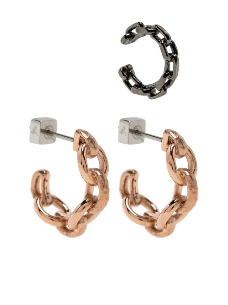 agnès b. chain hoop earrings - Pink Cover