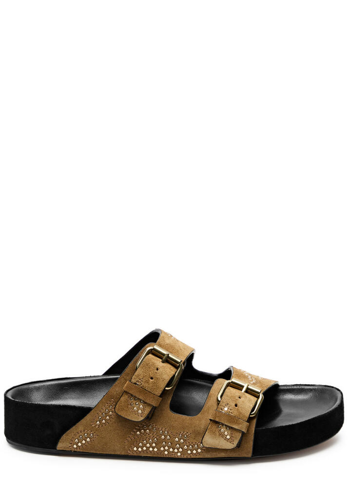 Isabel Marant Lennyo Studded Suede Sliders - Tan Cover