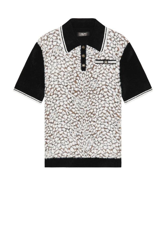 Amiri MA Leopard Polo in Black Cover