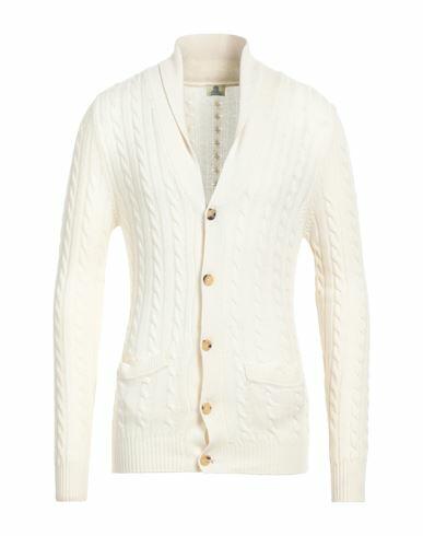 Luigi Borrelli Napoli Man Cardigan White Virgin Wool, Cashmere Cover