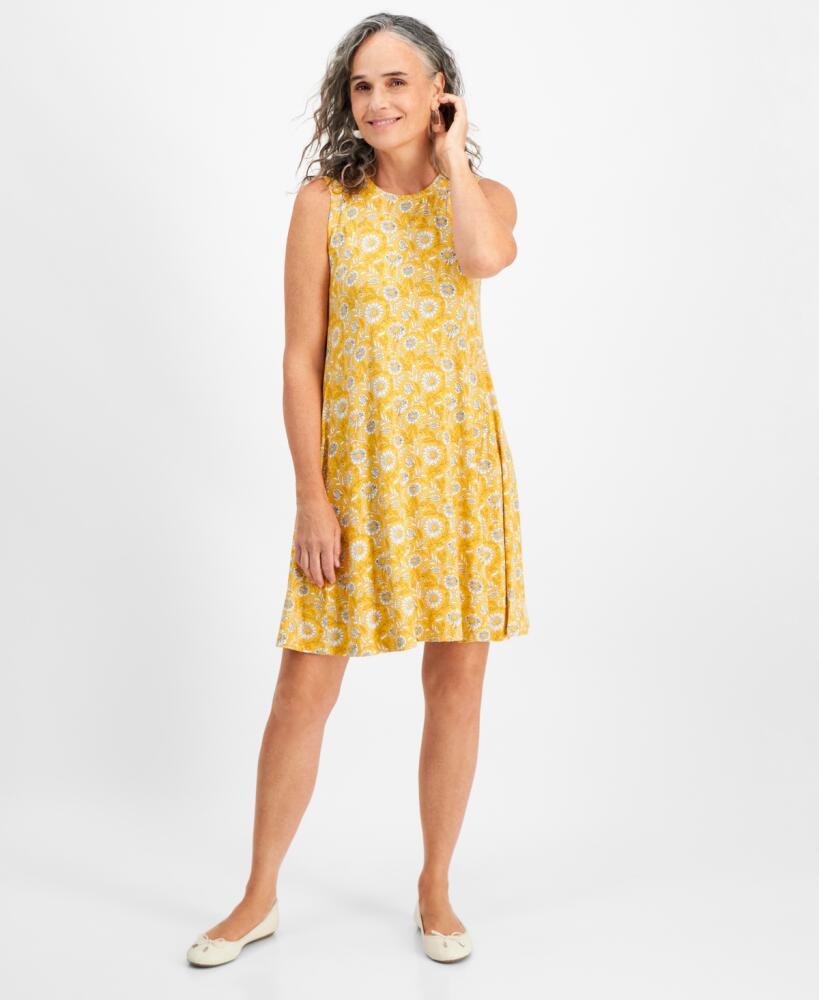 Style & Co Petite Flip Flop Dress, Created for Macy's - Blocking Yellow Cover