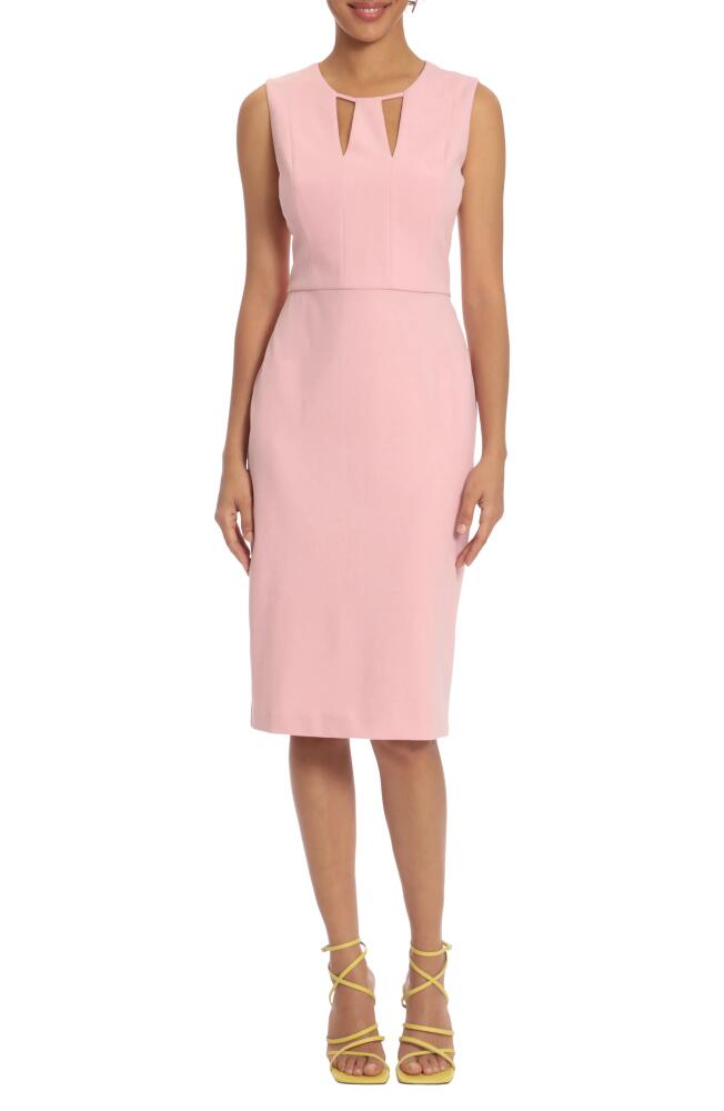 DONNA MORGAN FOR MAGGY Cutout Sheath Midi Dress in Shell Pink Cover