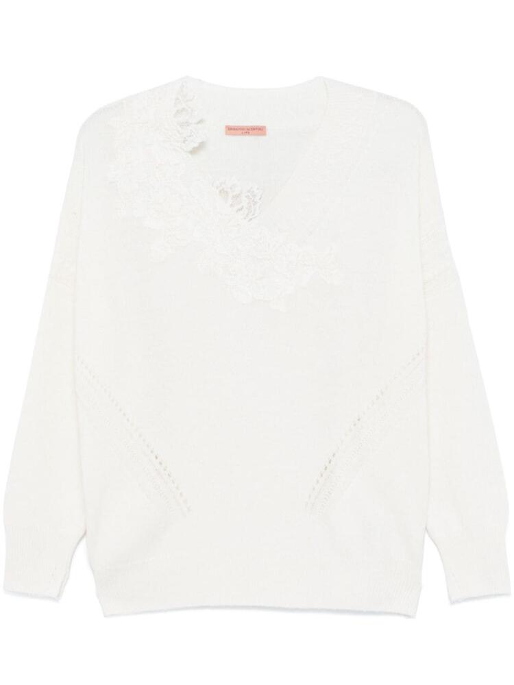 Ermanno Scervino lace-embroidered sweater - White Cover