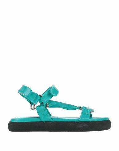 Luca Valentini Woman Sandals Emerald green Soft Leather Cover