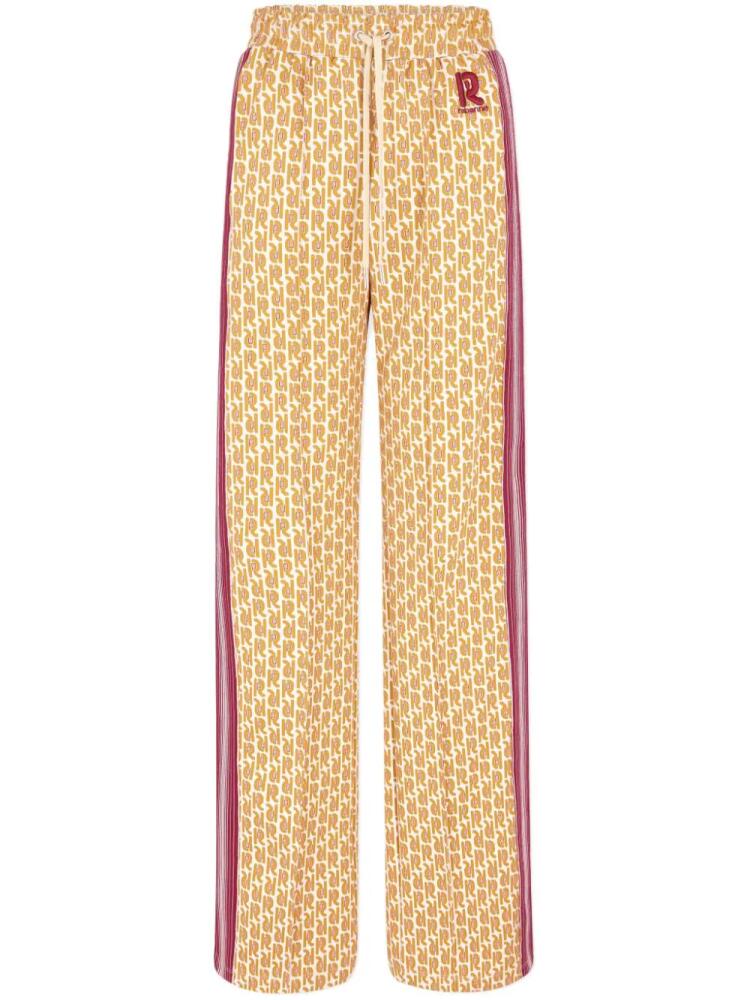 Rabanne monogram-pattern striped track pants - Yellow Cover