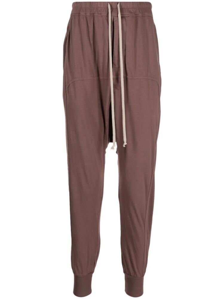 Rick Owens DRKSHDW drop-crotch cotton track pants - Purple Cover