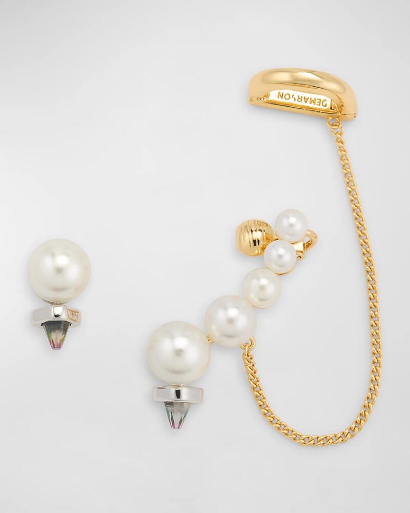 DEMARSON Mariah Faux Pearl Chain Climber Earring Set Cover