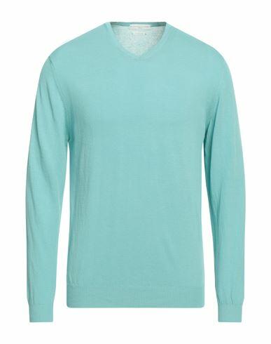 Daniele Fiesoli Man Sweater Turquoise Cotton Cover