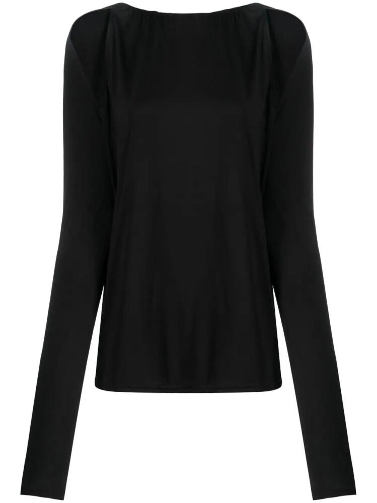 Victoria Beckham cut-out long-sleeve top - Black Cover