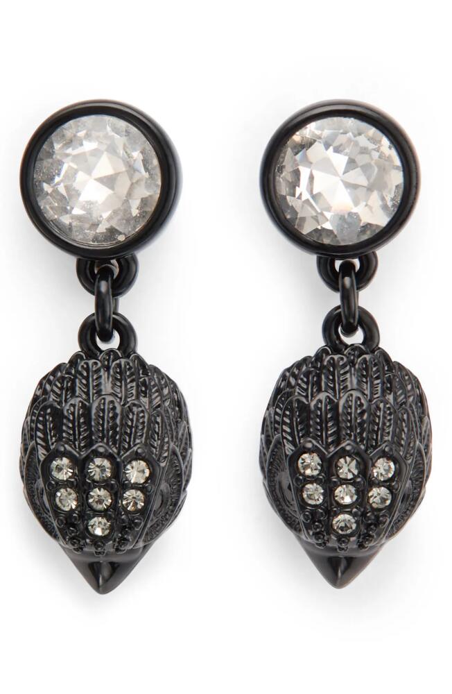 Kurt Geiger London Crystal Eagle Head Drop Earrings in Black Cover