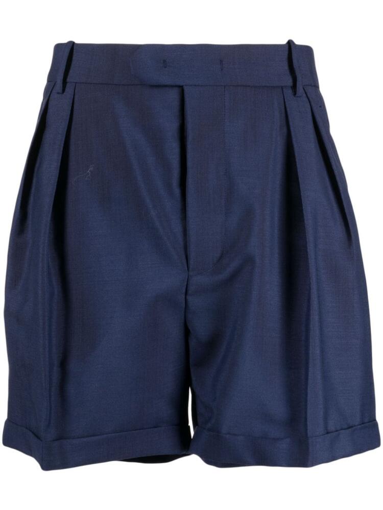 Bally pleated twill tailored shorts - Blue Cover