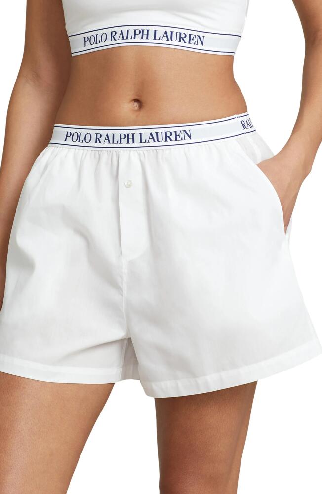 Polo Ralph Lauren Boxer Pajama Shorts in White Cloud Cover