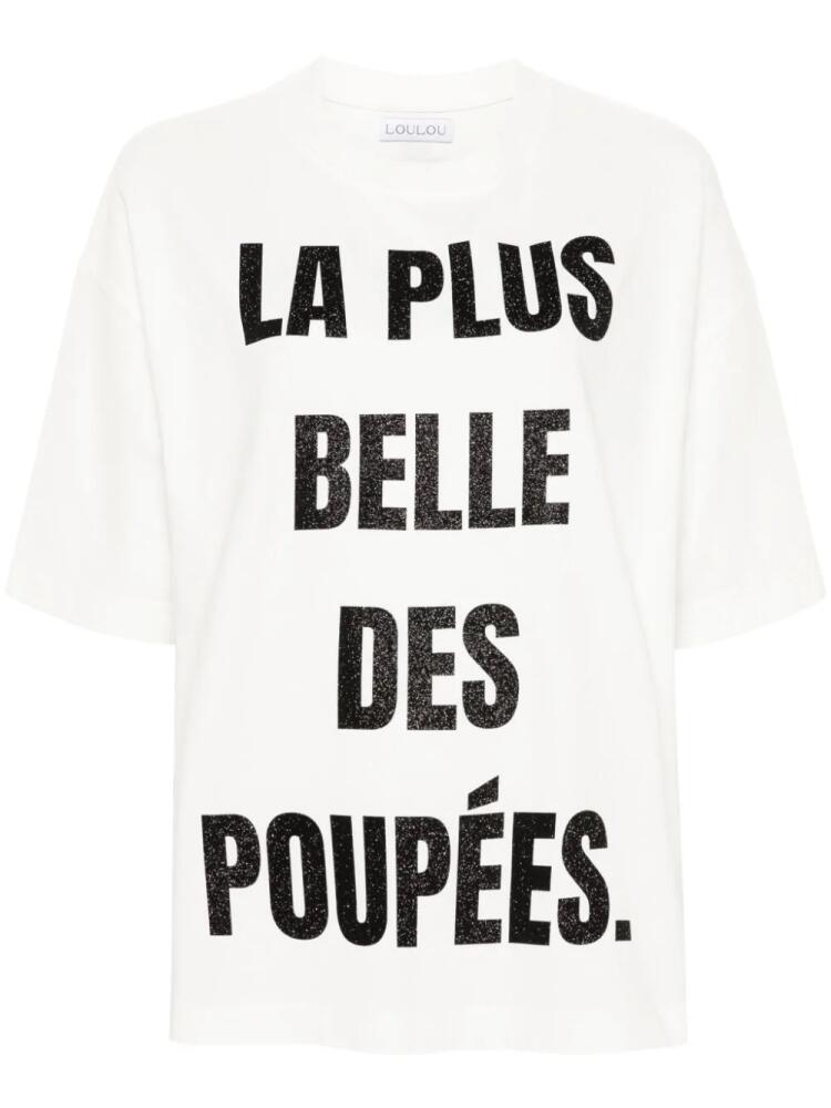 Loulou logo-print cotton T-shirt - White Cover