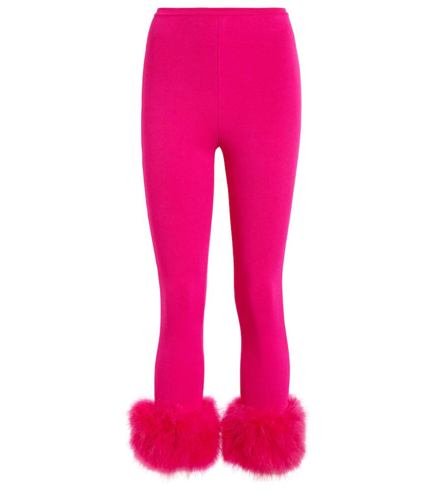 Magda Butrym High-rise faux fur-trimmed leggings Cover