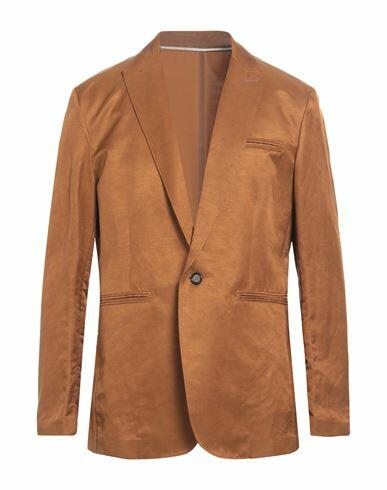 Paolo Pecora Man Blazer Camel Linen, Cotton, Viscose Cover