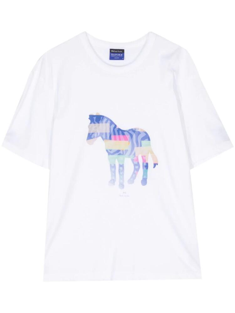 PS Paul Smith zebra-print cotton T-shirt - White Cover