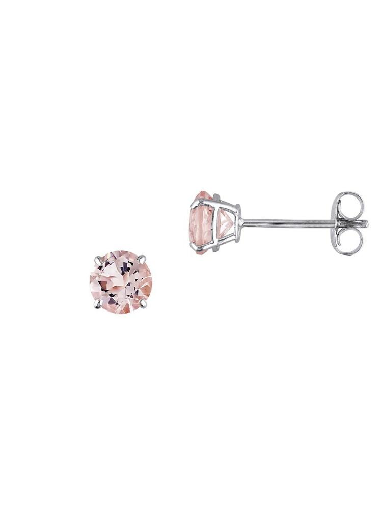 Sonatina Women's 14K White Gold Morganite Stud Earrings - White Gold Cover