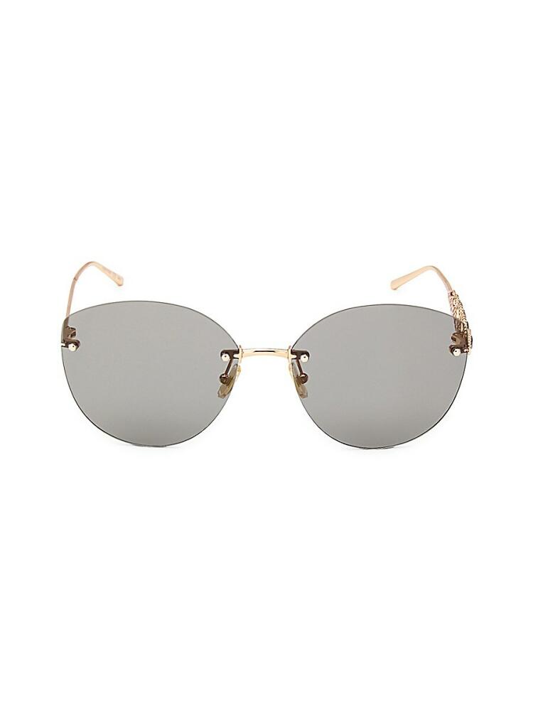 Boucheron Women's 63MM Special Edition Cat Eye Sunglasses - Grey Gold Cover