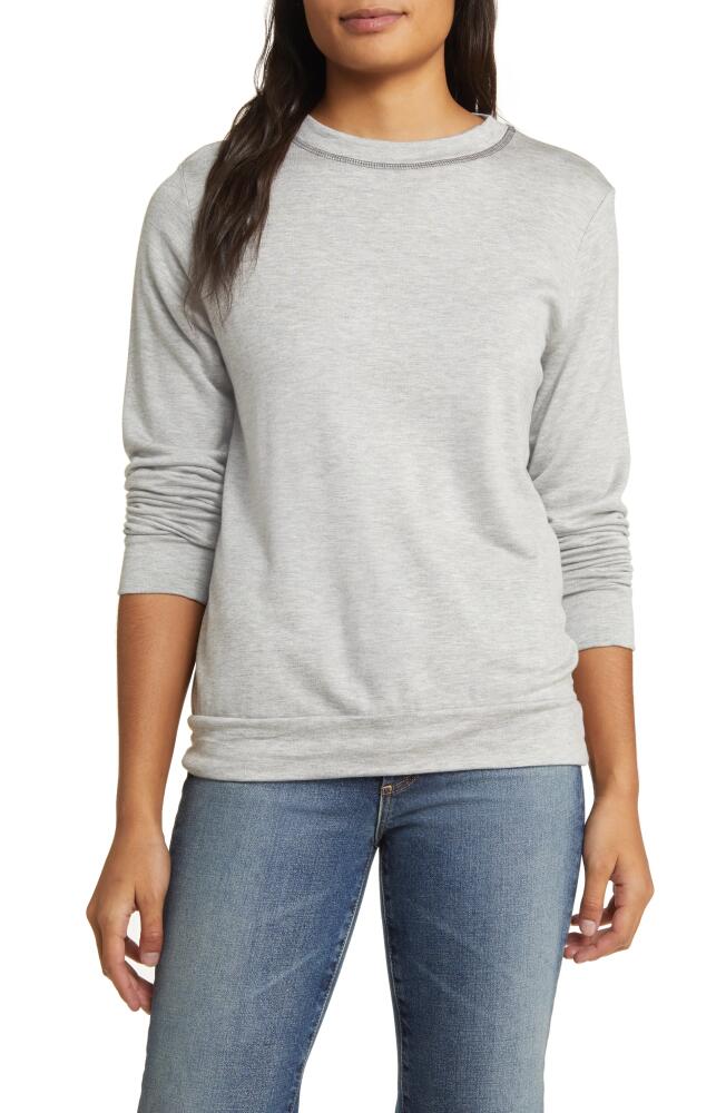 Loveappella Heathered Crewneck Top in Heather Gray Cover