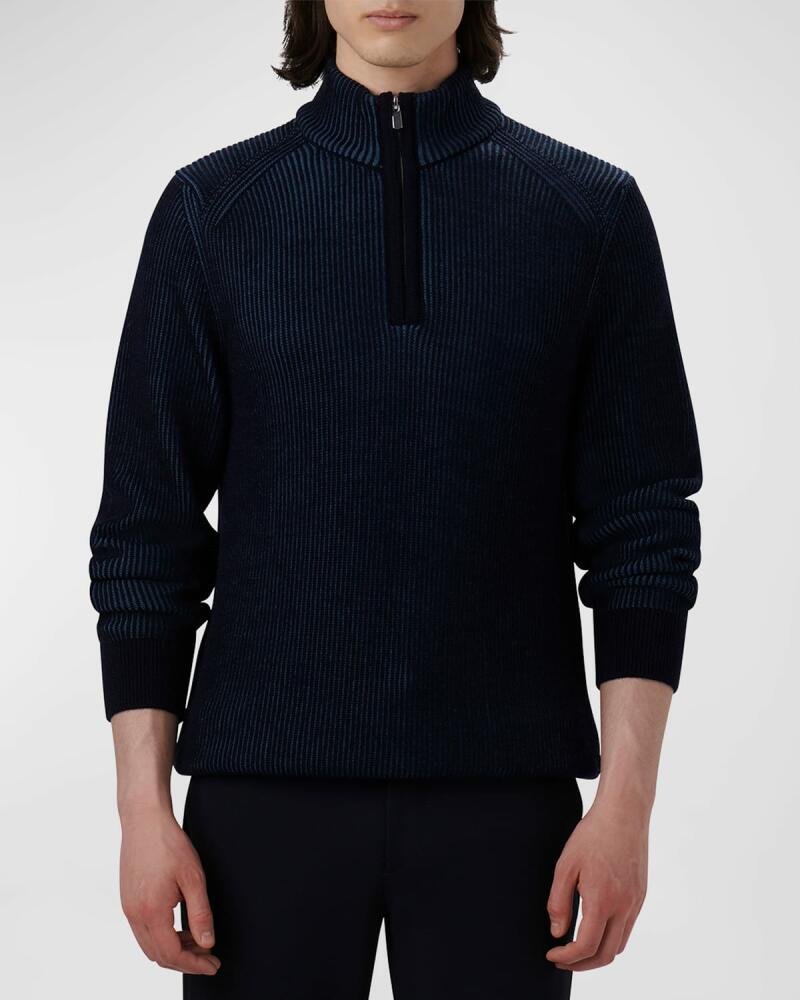 Bugatchi Men's Quarter-Zip Ribbed Sweater Cover