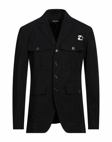 Dsquared2 Man Blazer Black Cotton, Elastane Cover