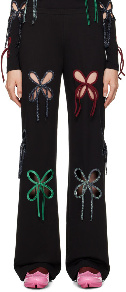 J.Kim Black Colorful Petal Lounge Pants Cover