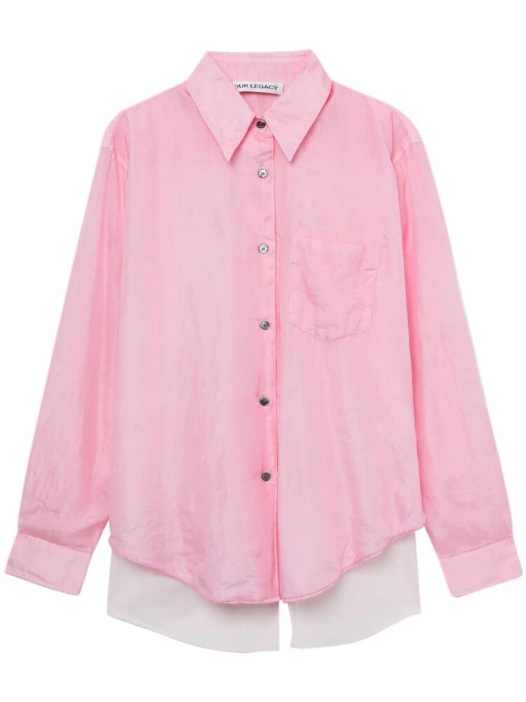 OUR LEGACY Apron cotton-silk shirt - Pink Cover