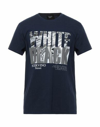 Ermanno Scervino Man T-shirt Midnight blue Cotton, Elastane Cover