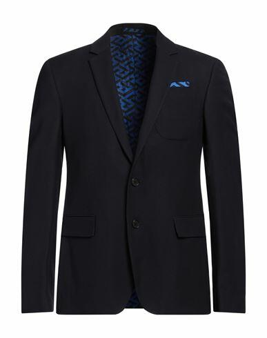 Versace Man Blazer Midnight blue Viscose, Virgin Wool, Polyester Cover