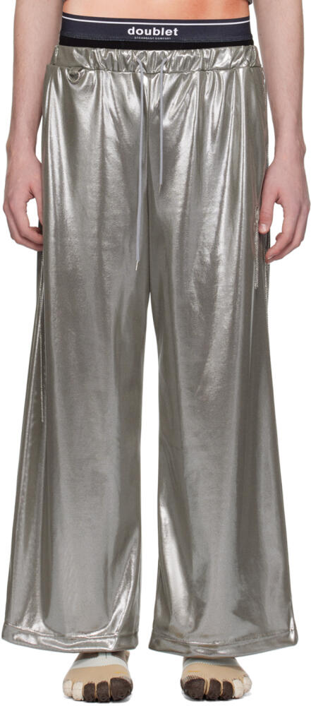 doublet Silver Chain Link Track Pants Cover