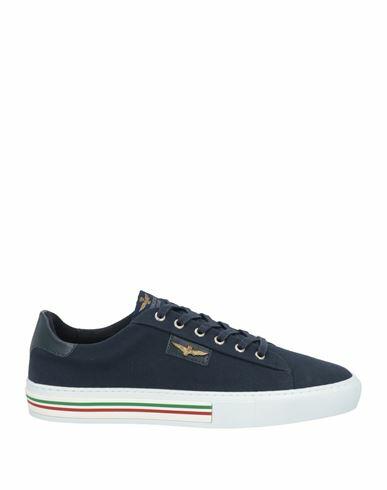 Aeronautica Militare Man Sneakers Midnight blue Soft Leather, Textile fibers Cover