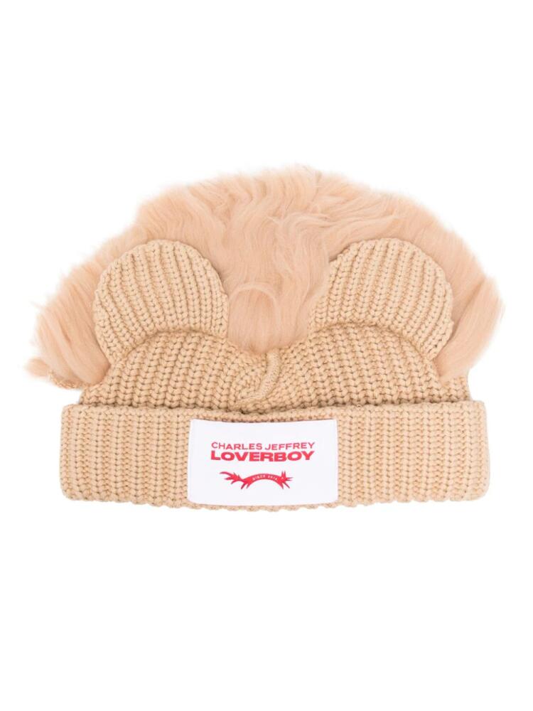 Charles Jeffrey Loverboy Chunky Lion beanie - Neutrals Cover