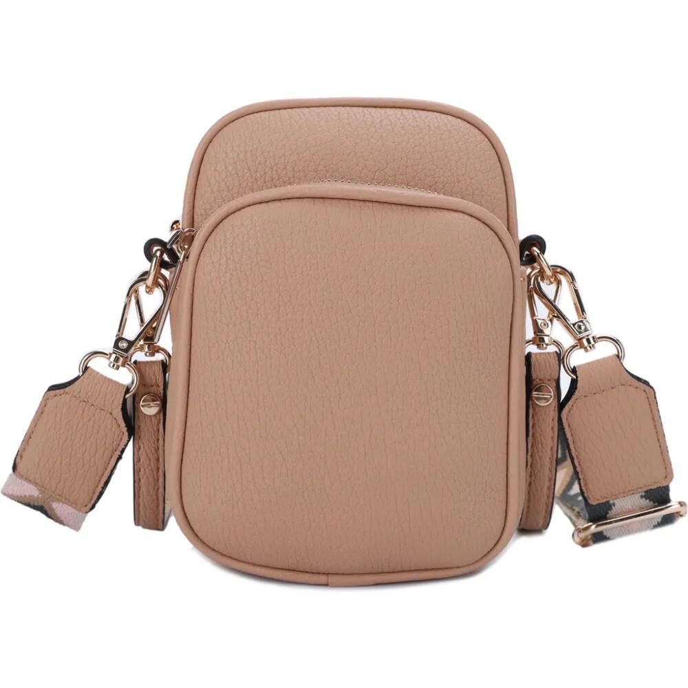 Mali + Lili Josephine Vegan Leather Crossbody Bag in Camel/Tri Cover