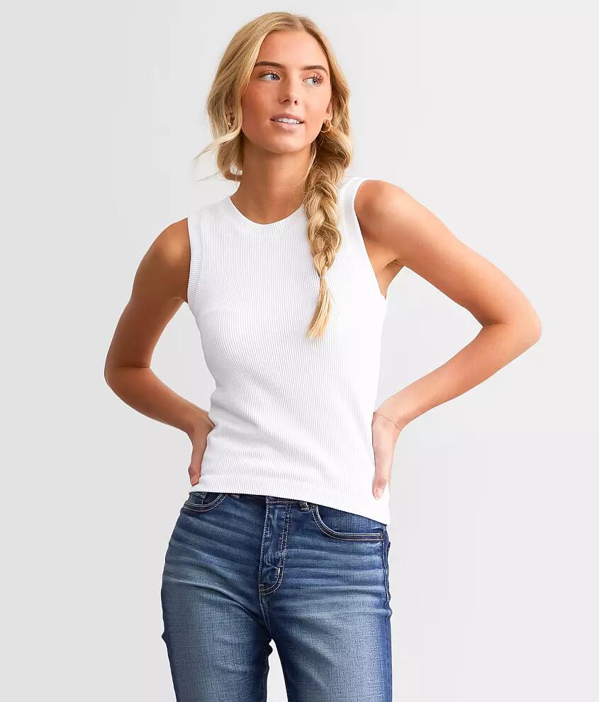 BKE core The High Neck Ribbed Contour Tank Top Cover