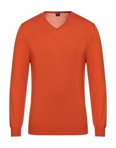 Fedeli Man Sweater Orange Merino Wool Cover