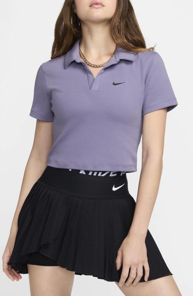 Nike Essentials Stretch Crop Polo in Daybreak/black Cover